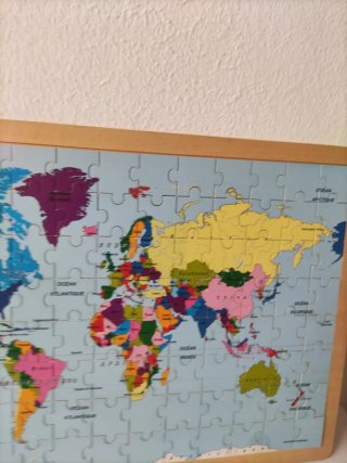 Puzzle Mapa Mundi Infantil Francés