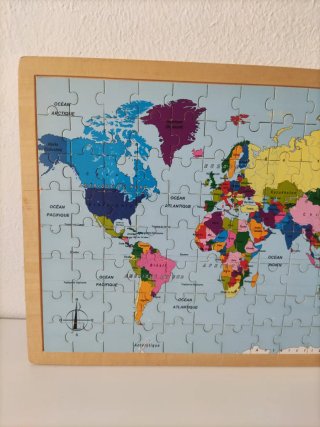 Puzzle Mapa Mundi Infantil Francés