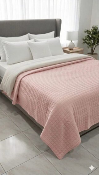 Coperta estiva beige e bianca