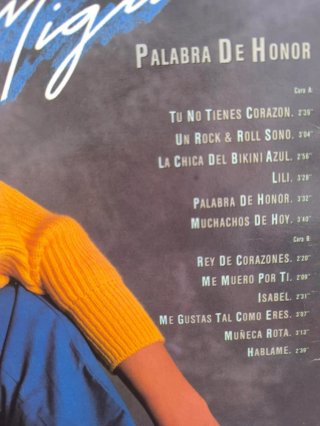 Luis Miguel – Palabra De Honor. 1985 Lp