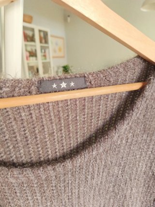 Jersey punto suave gris manga larga oversize