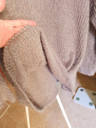 Jersey punto suave gris manga larga oversize