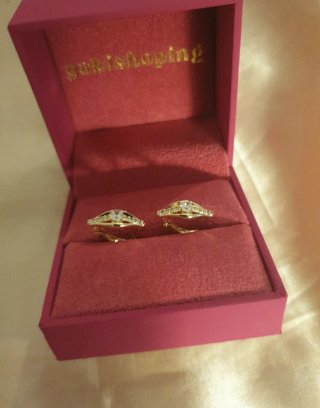 Orecchini placcati in oro 18k con zirconi