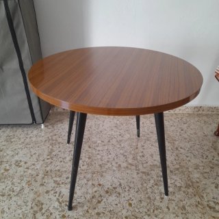 Mesa redonda 90cm diámetro con cristal incluido