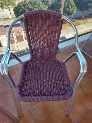2 Sillas Terraza Metal Mimbre
