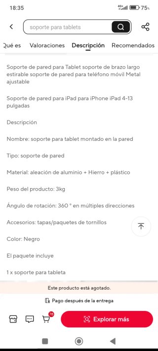 OUTMIX Soporte Pared Tablet/Móvil Ajustable