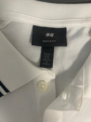 Polo H&M Blanco Rayas Cuello