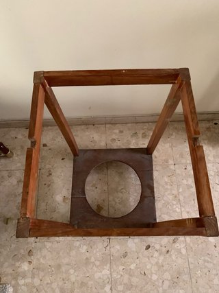 Estructura mesa camilla madera