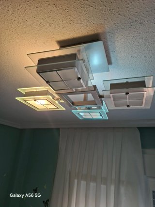 Lámpara de techo moderna plata y cristal