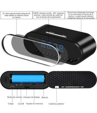 Reloj Despertador Cámara Espía WiFi A ESTRENAR