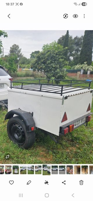Remolque portaequipajes con baca