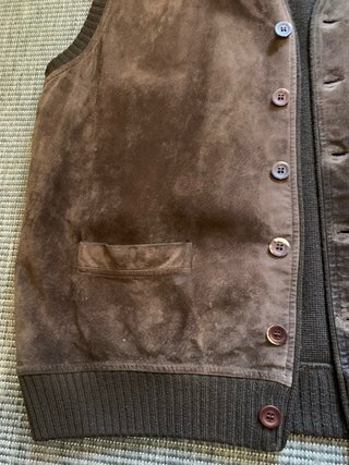 Gilet Vintage Il Granchio Pelle Scamosciata Marron