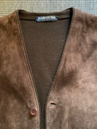 Gilet Vintage Il Granchio Pelle Scamosciata Marron