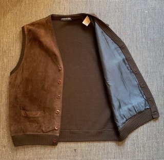 Gilet Vintage Il Granchio Pelle Scamosciata Marron