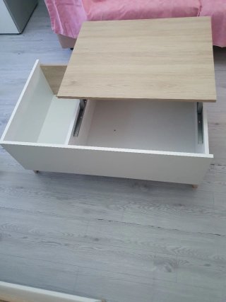 Mesa centro elevable con almacenaje