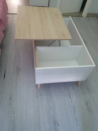 Mesa centro elevable con almacenaje