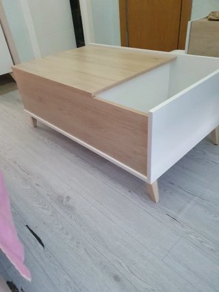 Mesa centro elevable con almacenaje