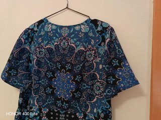 Vestido largo estampado azul