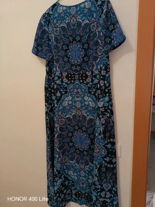 Vestido largo estampado azul