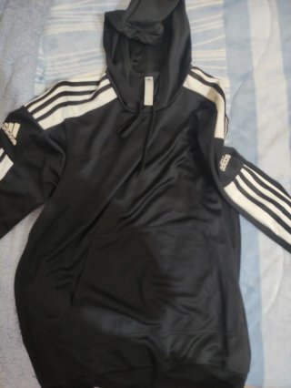 Sudadera Adidas Negra con Rayas Blancas