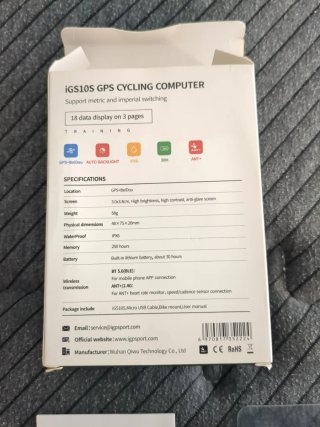 GPS Ciclismo IGPSPORT IGS10S