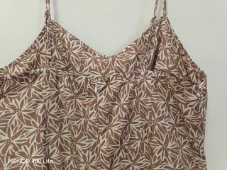 Vestido estampado marrón y blanco