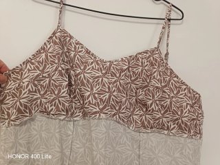 Vestido estampado marrón y blanco
