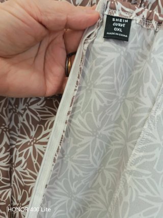Vestido estampado marrón y blanco