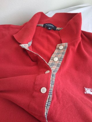Vestido Polo Burberry Rojo Sin Mangas