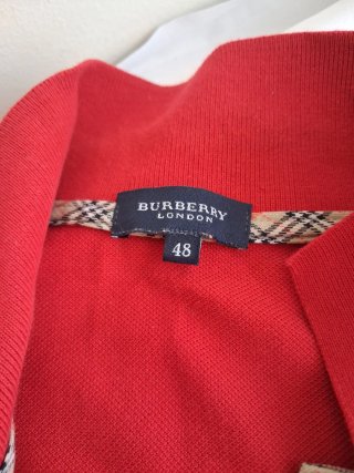 Vestido Polo Burberry Rojo Sin Mangas