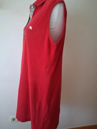 Vestido Polo Burberry Rojo Sin Mangas