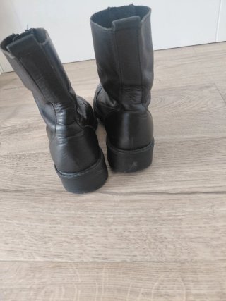 Botines Zara Piel Cremallera Negra
