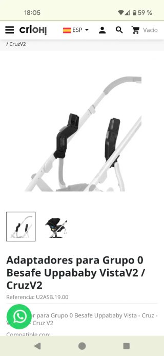 Adaptadores UPPAbaby Cruz/Vista Grupo 0