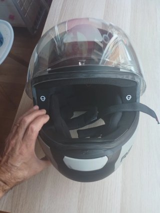Casco Moto Schuberth R2 Gris y negro.