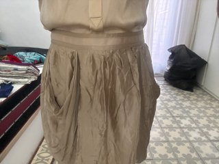Conjunto Massimo Dutti seda beige