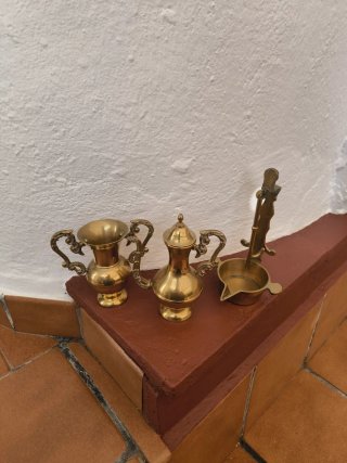 Lámpara de aceite de latón antigua