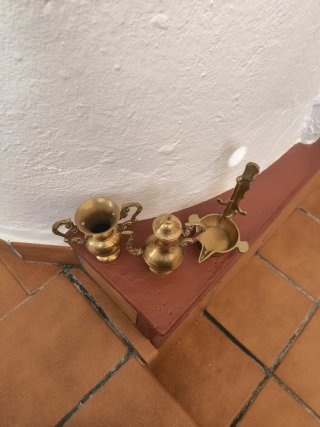 Lámpara de aceite de latón antigua