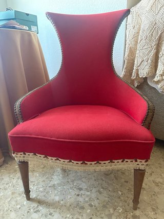 Butaca Vintage Terciopelo Rojo