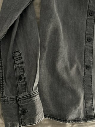 Camisa Denim Gris Bershka Talla S