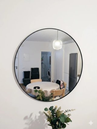 Espejo Redondo Ikea Negro Metal