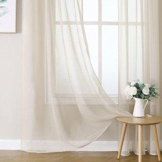 Cortinas translúcidas beige 140x280