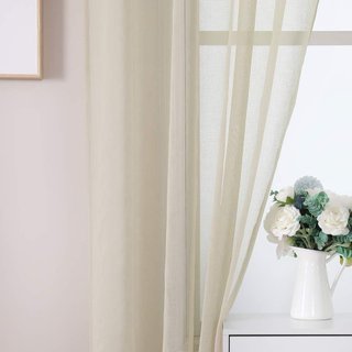Cortinas translúcidas beige 140x280