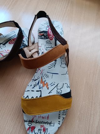 Sandali Clamp in pelle multicolore Tg 39