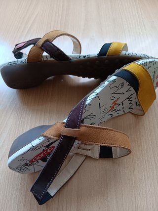 Sandali Clamp in pelle multicolore Tg 39