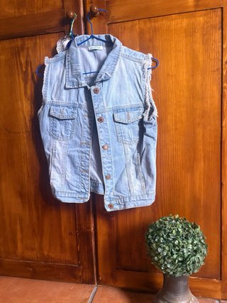 Chaleco vaquero boho azul