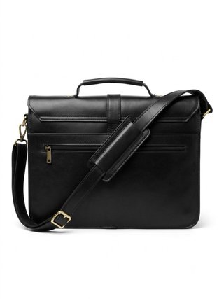 Maletín Cuero Negro Hombre Vintage Ejecutivo.