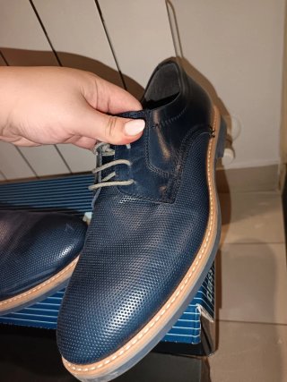 Mocassini Uomo Vera Pelle Blu/Marrone
