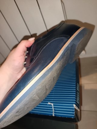 Mocassini Uomo Vera Pelle Blu/Marrone