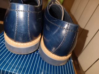 Mocassini Uomo Vera Pelle Blu/Marrone