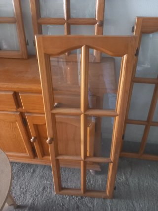 4 Puertas Madera y Cristal Armario